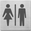 Señal baño de mujeres/hombres en acero inoxidable (9 x 9 cm) 219063 - 1