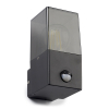 Aplique de pared Smokey cuadrado negro con sensor - 123tinta 6152-PIR LDR08513 - 3