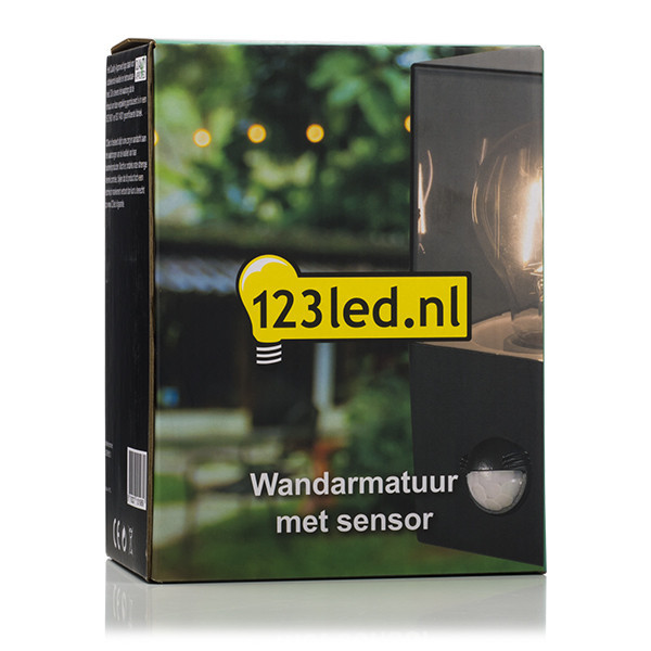 Aplique de pared Smokey cuadrado negro con sensor - 123tinta 6152-PIR LDR08513 - 5