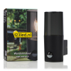 Aplique de pared Smokey negro redondo con sensor - 123tinta 6151-PIR LDR08511 - 2