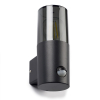 Aplique de pared Smokey negro redondo con sensor - 123tinta 6151-PIR LDR08511 - 3
