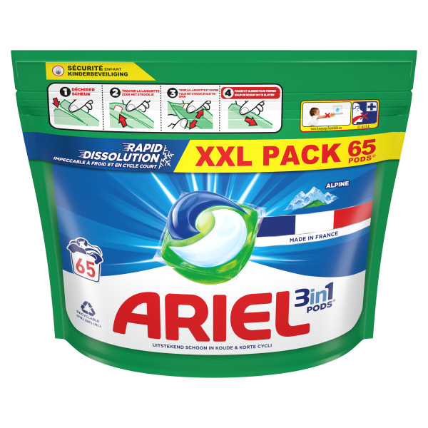 Ariel Detergente Ropa 3 en 1 Alpine | 65 cápsulas SAR05288 - 1