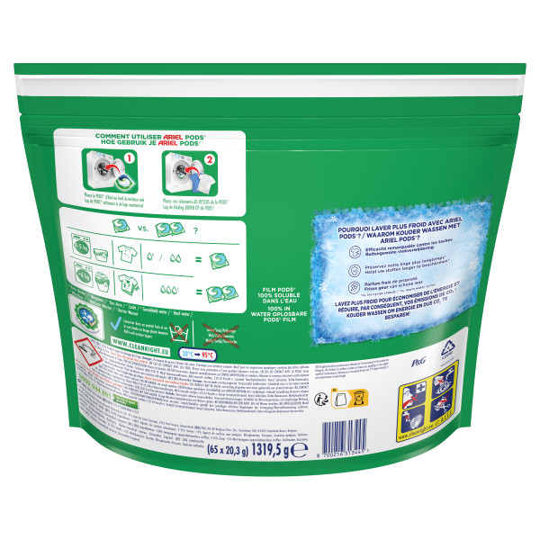 Ariel Detergente Ropa 3 en 1 Alpine | 65 cápsulas SAR05288 - 2