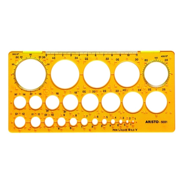 Aristo Plantilla para circulos | 1 - 36 mm | 25 circulos 206842 - 1
