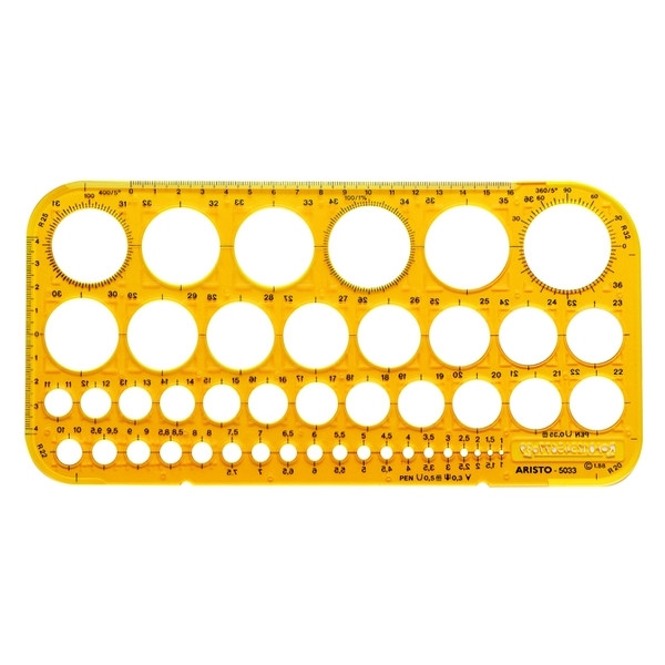 Aristo Plantilla para circulos | 1 - 36 mm | 45 circulos 206843 - 1