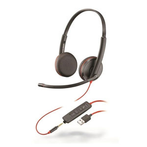 Auriculares Poly Blackwire C3225 con microfono y control de llamada Poly