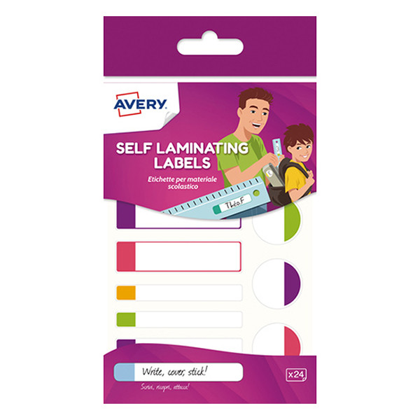Avery APFLUO24 etiquetas autolaminables colores surtidos (24 etiquetas) APFLUO24 212801 - 1