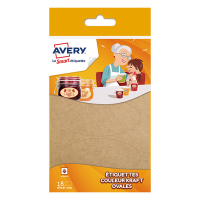 Avery Family OVKR18 Etiquetas ovaladas en papel kraft de 41 x 89 mm (18 unidades) OVKR18 212800