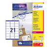 Avery L7160-250 Etiquetas de dirección A4 63,5 x 38,1 mm — 21 por hoja | Pack 250 hojas 212280 - 1