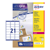 Avery L7160-40 Etiquetas de dirección A4 63,5 x 38,1 mm — 21 por hoja | Pack 40 hojas 212278 - 1
