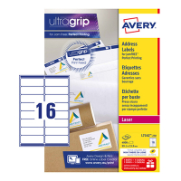 Avery L7162-250 Etiquetas de dirección A4 99,1 x 33,9 mm — 16 por hoja | Pack 250 hojas 212290