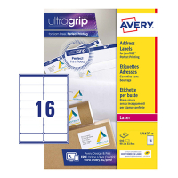 Avery L7162-40 Etiquetas de dirección A4 99,1 x 33,9 mm — 16 por hoja | Pack 40 hojas 212288