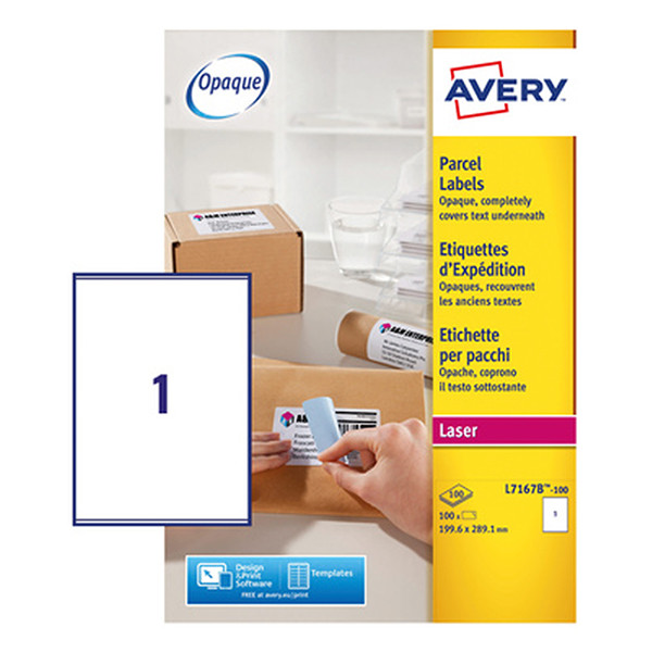 Avery L7167B-100 BlockOut Etiquetas de envío A4 199,6 x 289,1 mm blancas (100 etiquetas) L7167B-100 212809 - 1