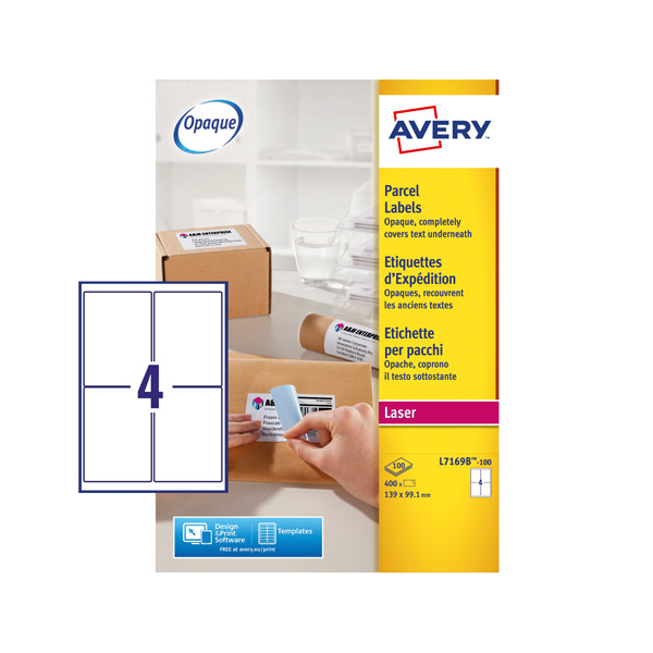 Avery L7169B-100 Etiquetas adhesivas permanentes 139 x 99,1 mm (400 etiquetas) L7169B-100 212811 - 1