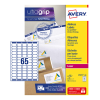 Avery L7651-100 Etiquetas de dirección A4 38 x 21,2 mm — 65 por hoja | Pack 100 hojas 212100