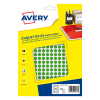 Avery PET08V gomets de 8 mm verdes (2.940 etiquetas) AV-PET08V 212707