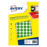 Avery PET15V gomets de 15 mm verdes (960 etiquetas) AV-PET15V 212716