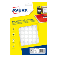 Avery PET15W gomets de 15 mm blancos (960 etiquetas) AV-PET15W 212717
