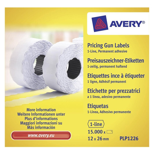 Avery PLP1226 etiquetas de precios 26 x 12 mm (15.000 etiquetas) AV-PLP1226 212665 - 1