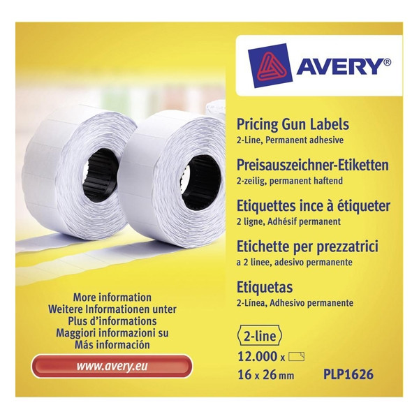 Avery PLP1626 etiquetas de precios 26 x 16 mm (12.000 etiquetas) AV-PLP1626 212666 - 1