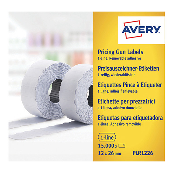 Avery PLR1226 etiquetas de precios removibles 26 x 12 mm (15.000 etiquetas) AV-PLR1226 212667 - 1