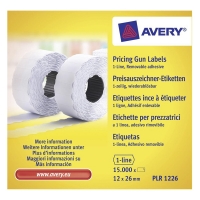 Avery PLR1226 etiquetas de precios removibles 26 x 12 mm (15.000 etiquetas) AV-PLR1226 212667