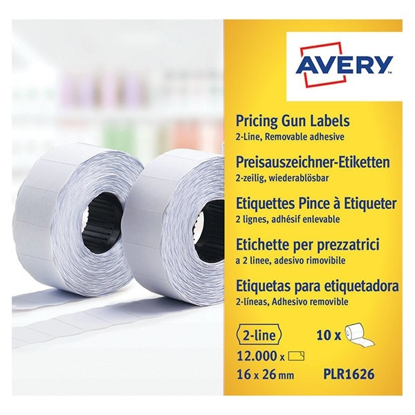 Avery PLR1626 etiquetas de precios removibles 26 x 16 mm (12.000 etiquetas) AV-PLR1626 212668 - 1
