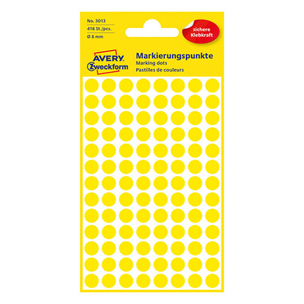 Avery Zweckform 3013 de 8 mm amarillos (416 etiquetas) 3013 212328 - 1
