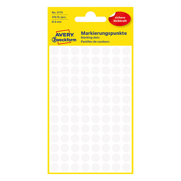 Avery Zweckform 3175 gomets de 8 mm blancos (416 etiquetas) 3175 212330 - 1