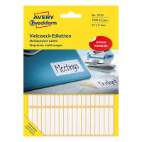 Avery Zweckform 3322 Etiquetas multifuncionales de 37 x 5 mm, blancas (1976 etiquetas) 3322 212174