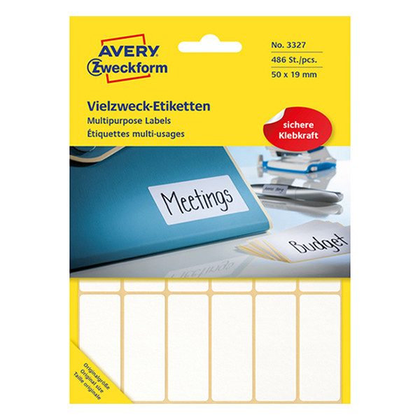 Avery Zweckform 3327 Etiquetas multifuncionales 50 x 19 mm blancas (486 etiquetas)