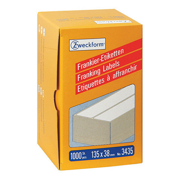 Avery Zweckform 3435 Etiquetas de franqueo 135 x 38 mm, blancas (1000 etiquetas) 3435 212224 - 1