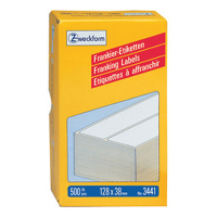 Avery Zweckform 3441 Etiquetas de franqueo 128 x 38 mm, blancas (500 etiquetas) 3441 212218