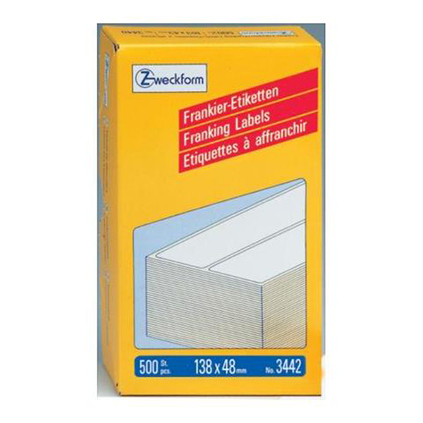 Avery Zweckform 3442 Etiquetas de franqueo 138 x 48 mm, blancas (500 etiquetas) 3442 212234 - 1
