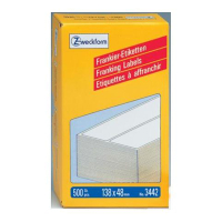 Avery Zweckform 3442 Etiquetas de franqueo 138 x 48 mm, blancas (500 etiquetas) 3442 212234
