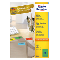 Avery Zweckform 3454 Etiquetas universales A4 105 x 37 mm verdes (1600 etiquetas) 3454 212086