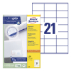 Avery Zweckform 3481 Etiquetas A4 70 x 41 mm — 21 por hoja | Pack 100 hojas 212044 - 1