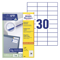 Avery Zweckform 3489 Etiquetas A4 70 x 29,7 mm — 30 por hoja | Pack 100 hojas 212480