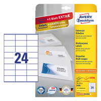 Avery Zweckform 3490 Etiquetas universales A4 70 x 36 mm blancas (600 etiquetas) 3490 212482