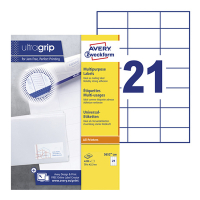 Avery Zweckform 3652-200 Etiquetas A4 70 x 42,4 mm — 21 por hoja | Pack 200 hojas 212484
