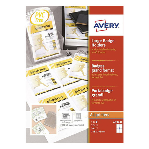 Avery Zweckform 4834XL Juego de cordones porta credenciales 148 x 105 mm (52 unidades) 212777 - 1