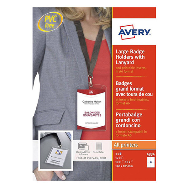 Avery Zweckform 4834 Juego de cordones porta credenciales 105 x 148 mm (10 unidades)