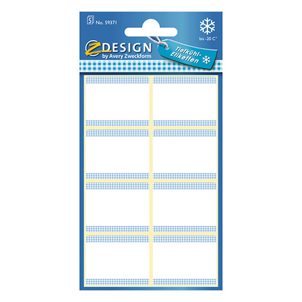 Avery Zweckform 59371 Etiquetas para congelador 28 x 36 mm, azul/blanco (40 etiquetas) 59371 212651 - 1