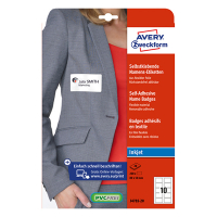 Avery Zweckform J4785-20 Etiquetas autoadhesivas para credenciales para impresoras de inyección de tinta, 50 x 80 mm, blancas (200 etiquetas) AV-J4785-20 212686
