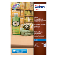 Avery Zweckform J8102-10 Etiquetas de producto brillantes, ovaladas, 63,5 x 42,3 cm, blancas (180 etiquetas) J8102-10 212600