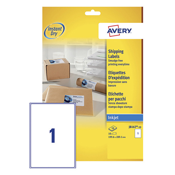Avery Zweckform J8167-10 Etiquetas A4 199,6 x 289,1 mm — 1 por hoja | Pack 10 hojas 212628 - 1