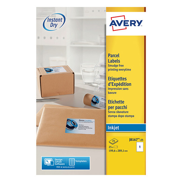 Avery Zweckform J8167-25 Etiquetas A4 199,6 x 289,1 mm — 1 por hoja | Pack 25 hojas 212629 - 1