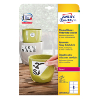 Avery Zweckform L4715REV-20 Etiquetas resistentes a la intemperie A4 99,1 x 67,7 mm blancas (160 etiquetas) L4715REV-20 212729