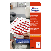Avery Zweckform L4728-20 Tarjetas insertables para credenciales 60 x 90 mm, color blanco (160 credenciales) L4728-20 212590