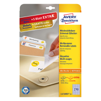 Avery Zweckform L4730-25 Etiquetas multifuncionales A4 17,8 x 10 mm blancas (6750 etiquetas) L4730REV-25 212572